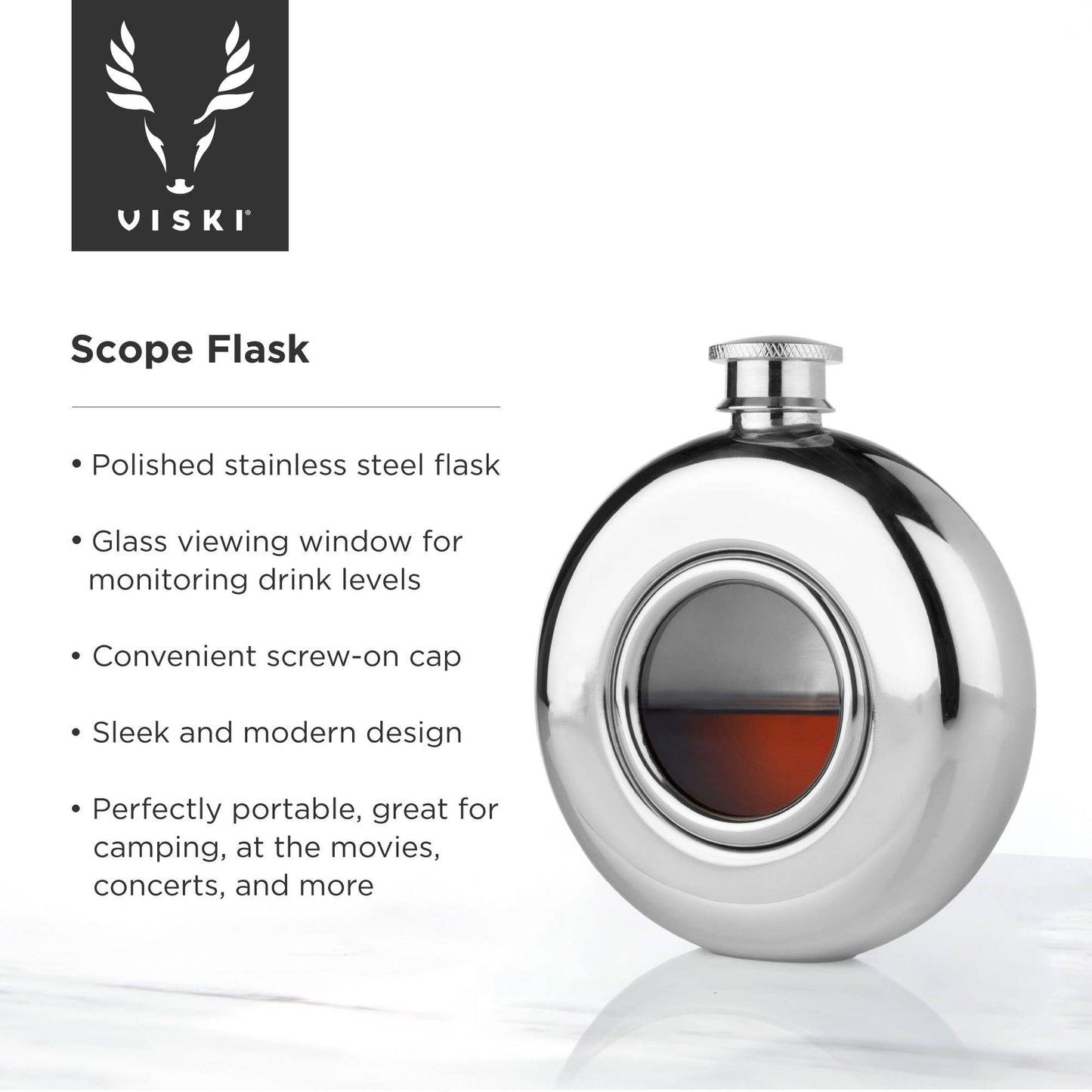 Stainless Steel & Glass Scope Flask
