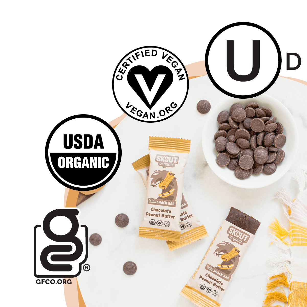 Chocolate Peanut Butter Kids Snack Bar