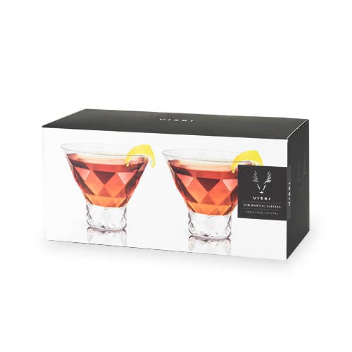 Gem Crystal Stemless Martini Glasses