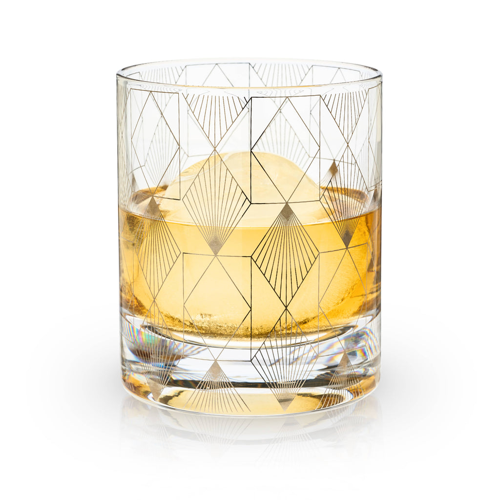 Metropolis Deco Crystal Rocks Glass