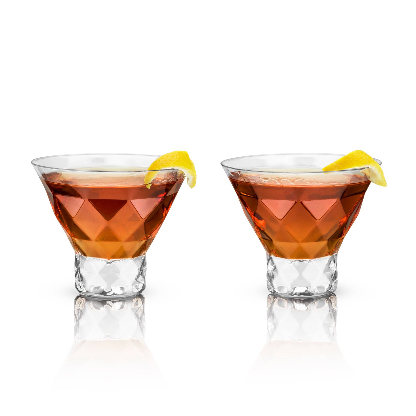 Gem Crystal Stemless Martini Glasses