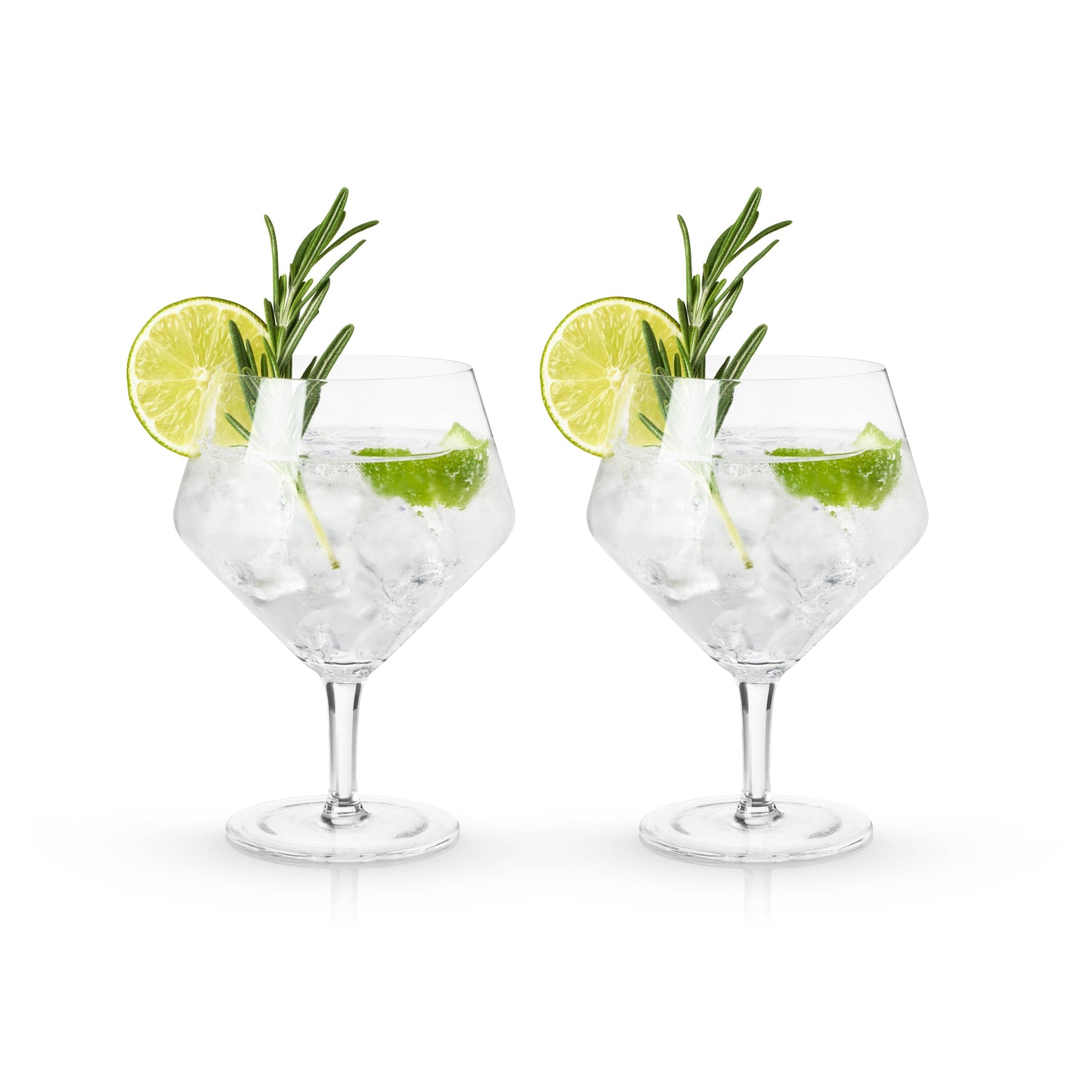 Raye™ Stemmed Angled Crystal Gin & Tonic Glasses