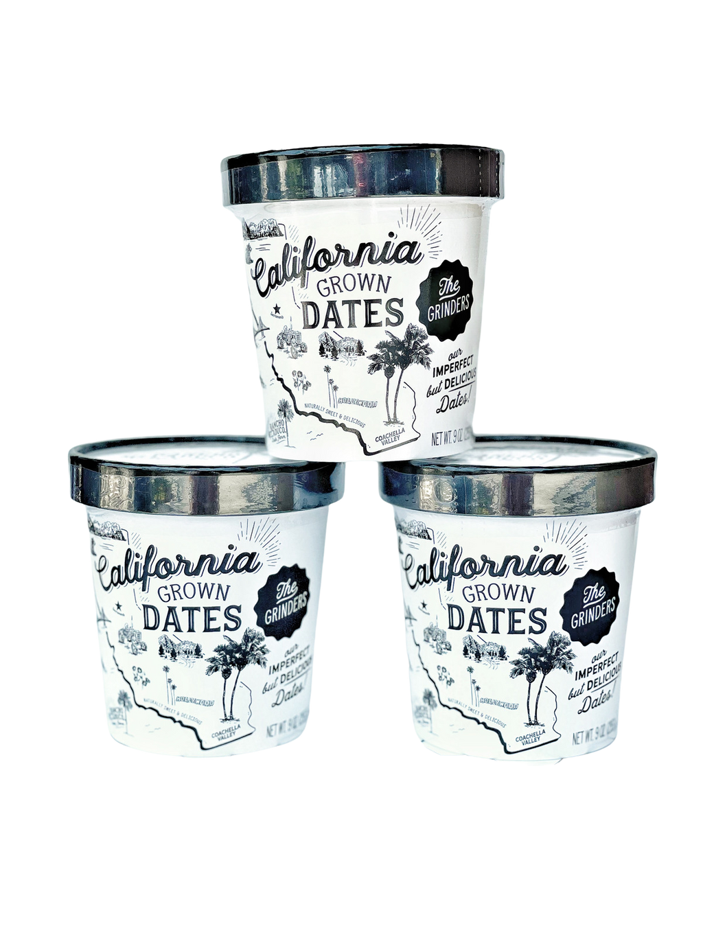 Rancho Meladuco Date Farm - "The Grinders" - 9 oz. cup of the imperfect Medjool Dates: ORGANIC