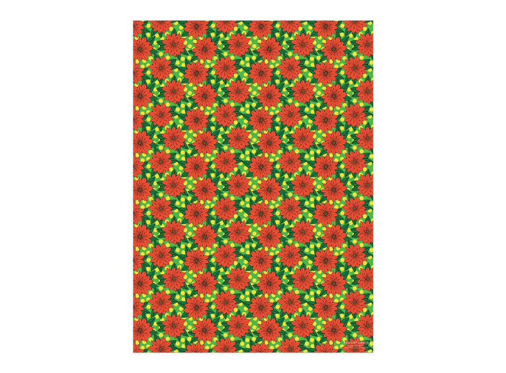 Big Poinsettia Gift Wrap Sheets