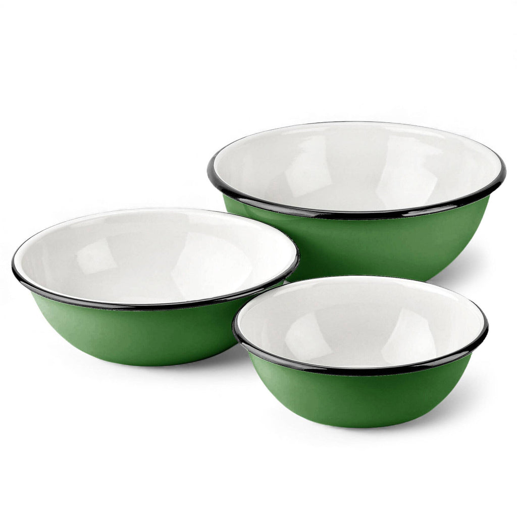 STP - Green Grass Enamel Bowl Set of 3