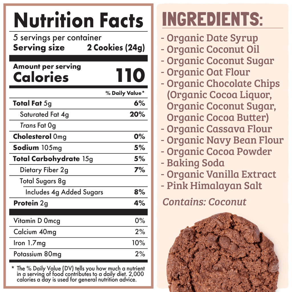 Organic Double Chocolate Soft Baked Cookies | Gluten Free