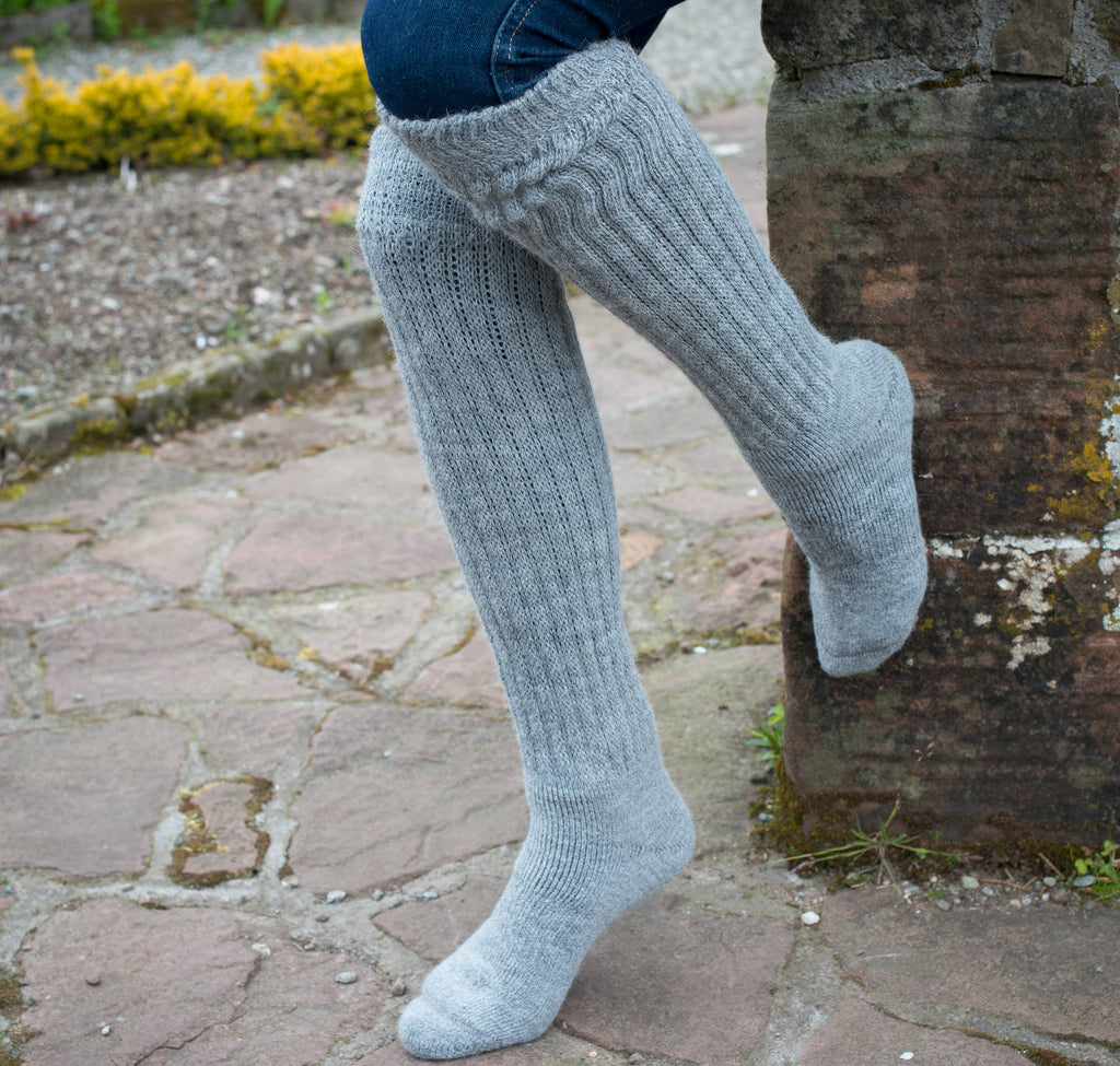 Super Long Alpaca Chunky Rib Sock