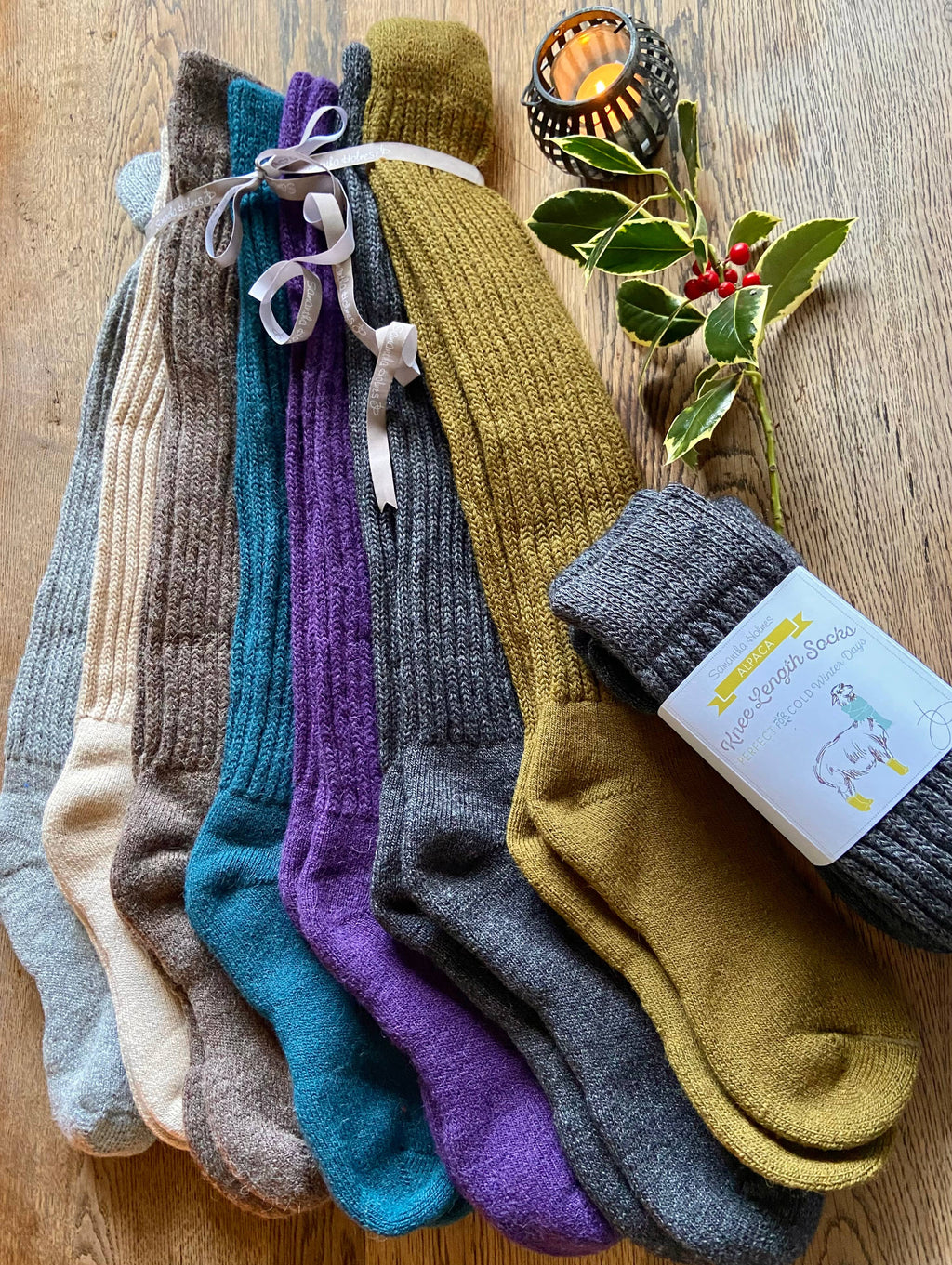 Super Long Alpaca Chunky Rib Socks