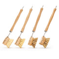 Desesh - Long Handle Wood & Metal Dish Brush (Plastic Free): Mixed Pack of Softer & Firmer Bristles