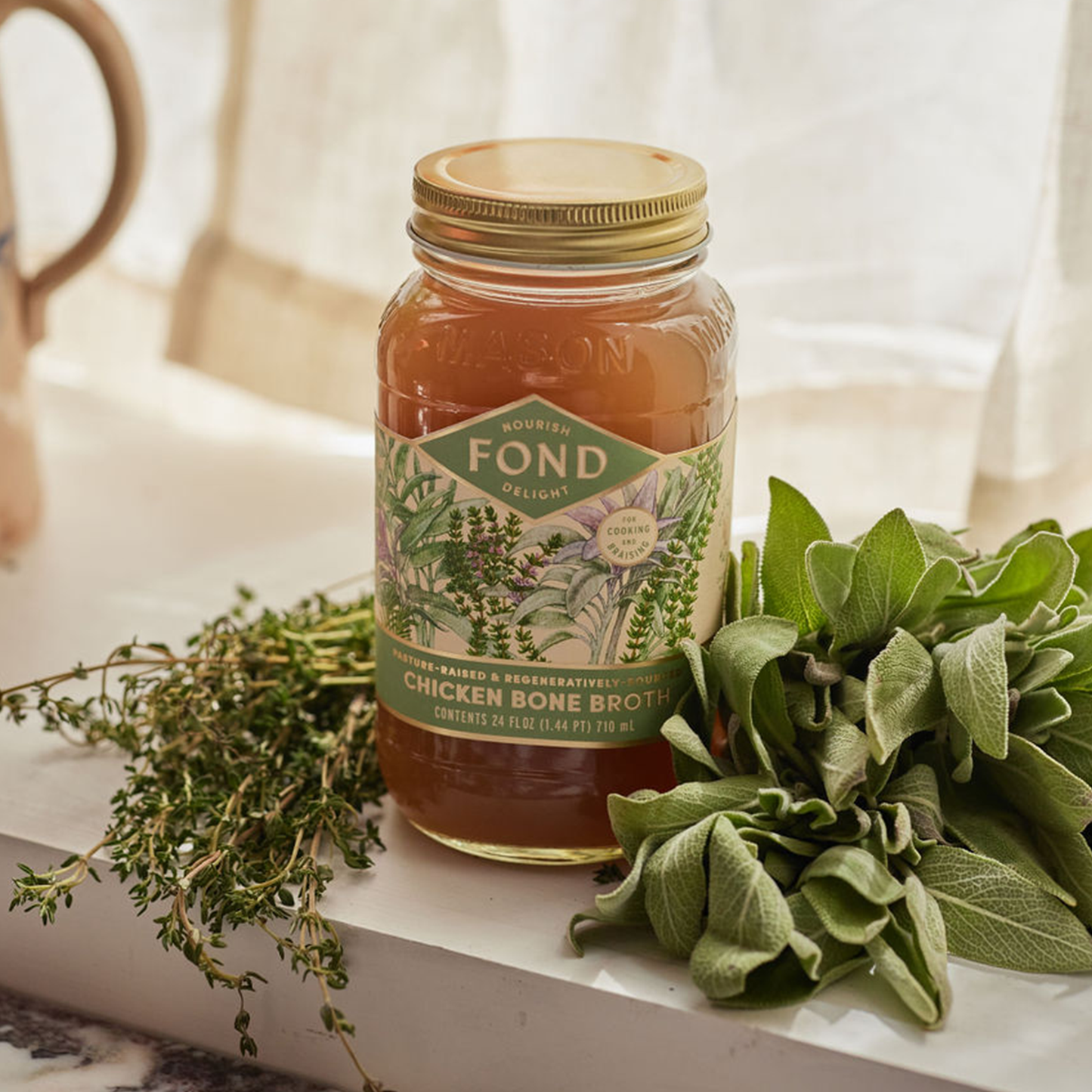 Regenerative Pasture-Raised Herb Chicken Bone Broth