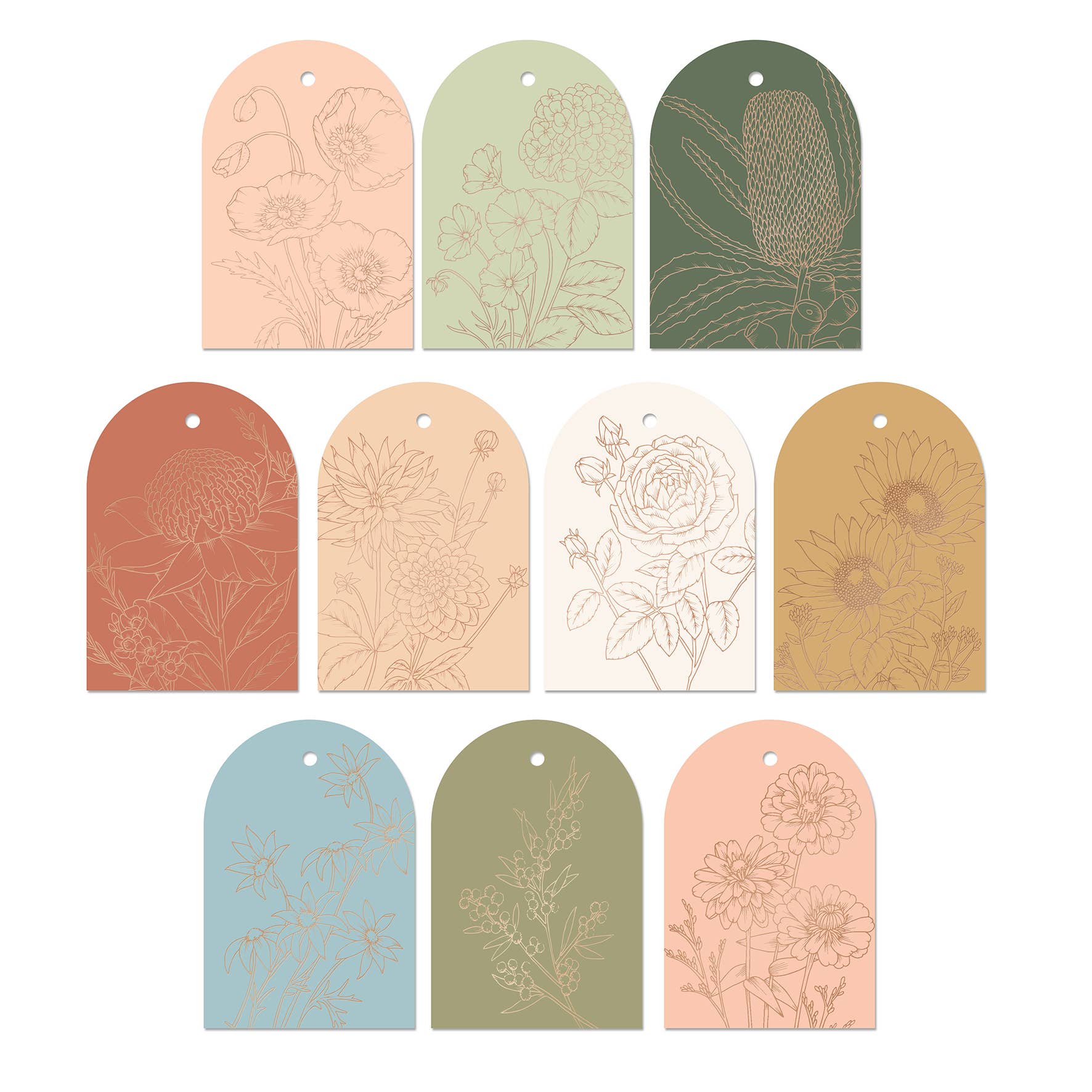 Floral Foiled Gift Tags Mix Pack