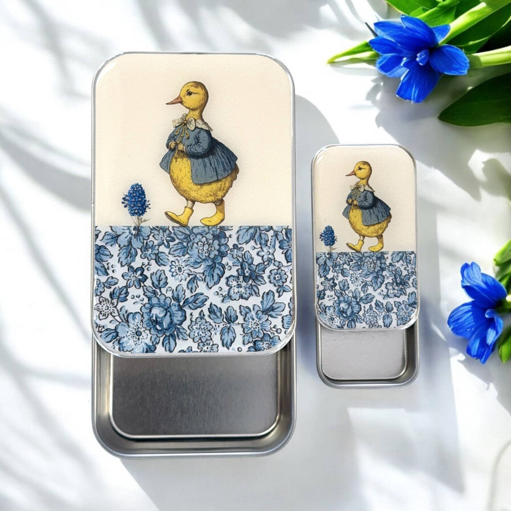 Duck and flower notions tin: Small