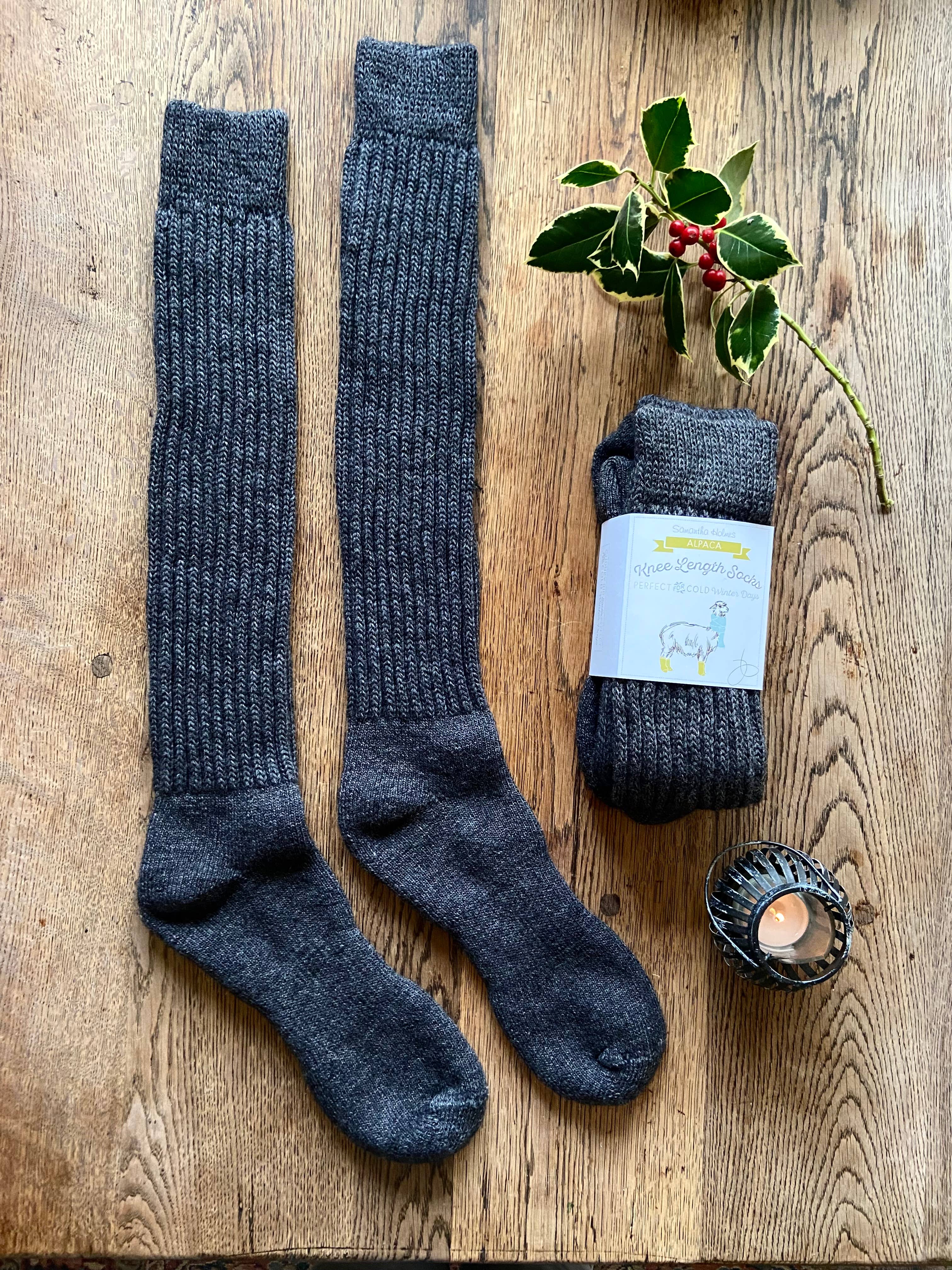 Super Long Alpaca Chunky Rib Socks