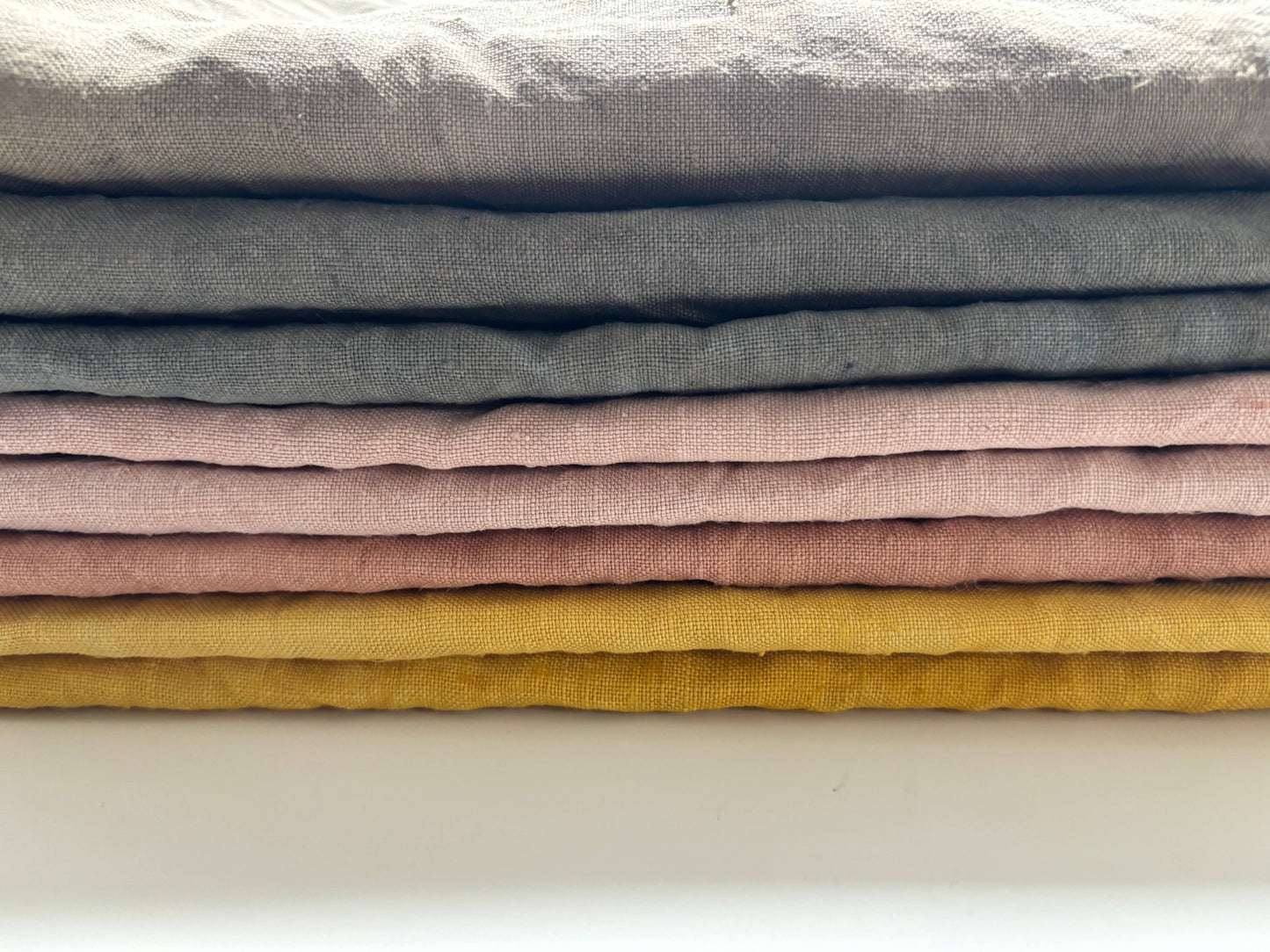 Naturally Dyed Linen Tea Towels: Gold