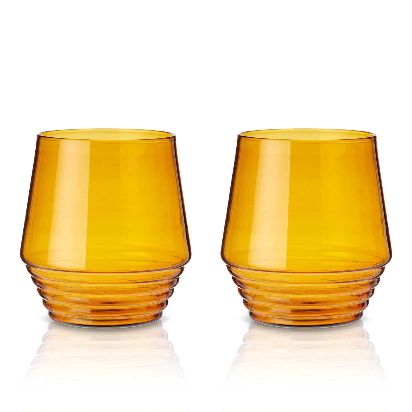 Amber Deco Cocktail Glasses