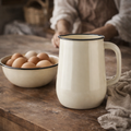 STP - Ivory Vintage Enamel Jug Pitcher