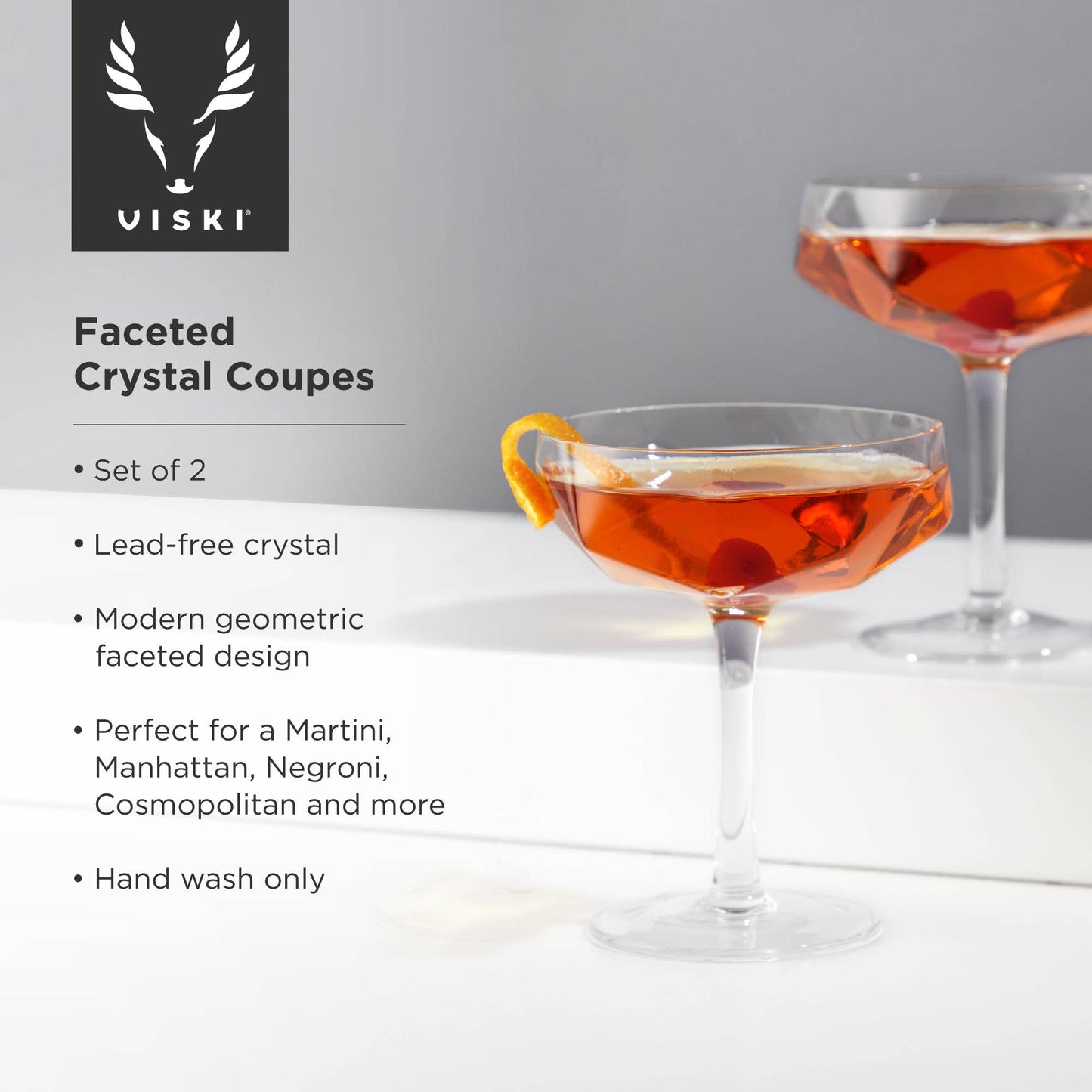 Seneca™ Faceted Crystal Coupes