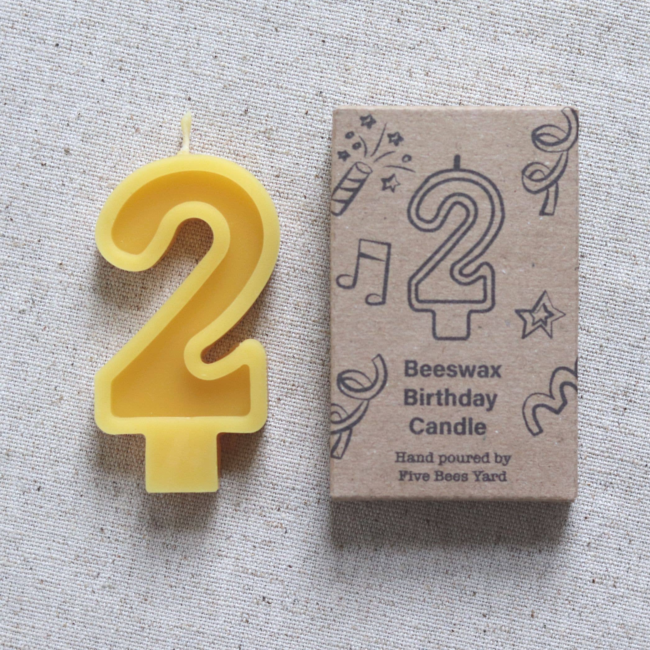 Five Bees Yard - Birthday Candles Numbers | Beeswax Birthday Cake Candle: 8