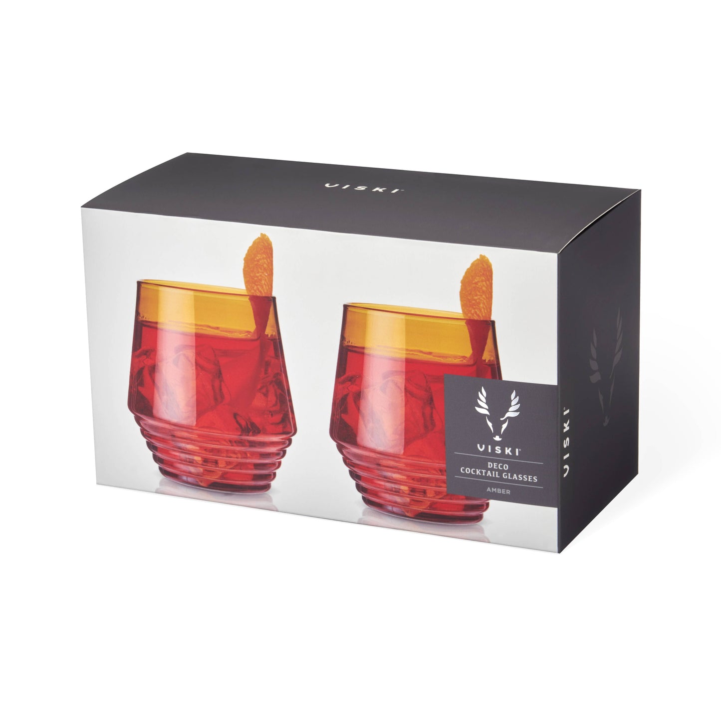 Amber Deco Cocktail Glasses