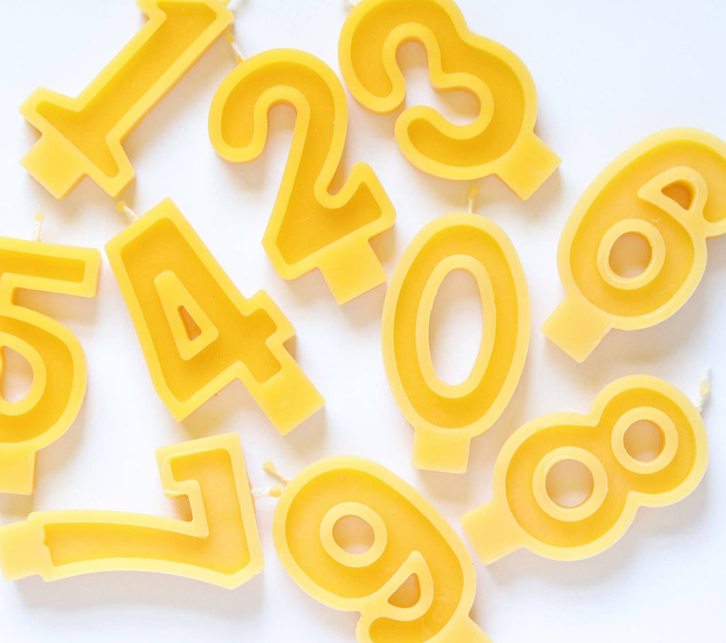Five Bees Yard - Birthday Candles Numbers | Beeswax Birthday Cake Candle: 1