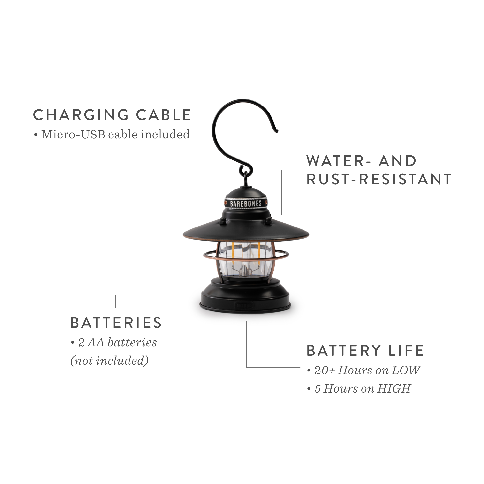 Barebones - Mini Edison Lantern: Copper
