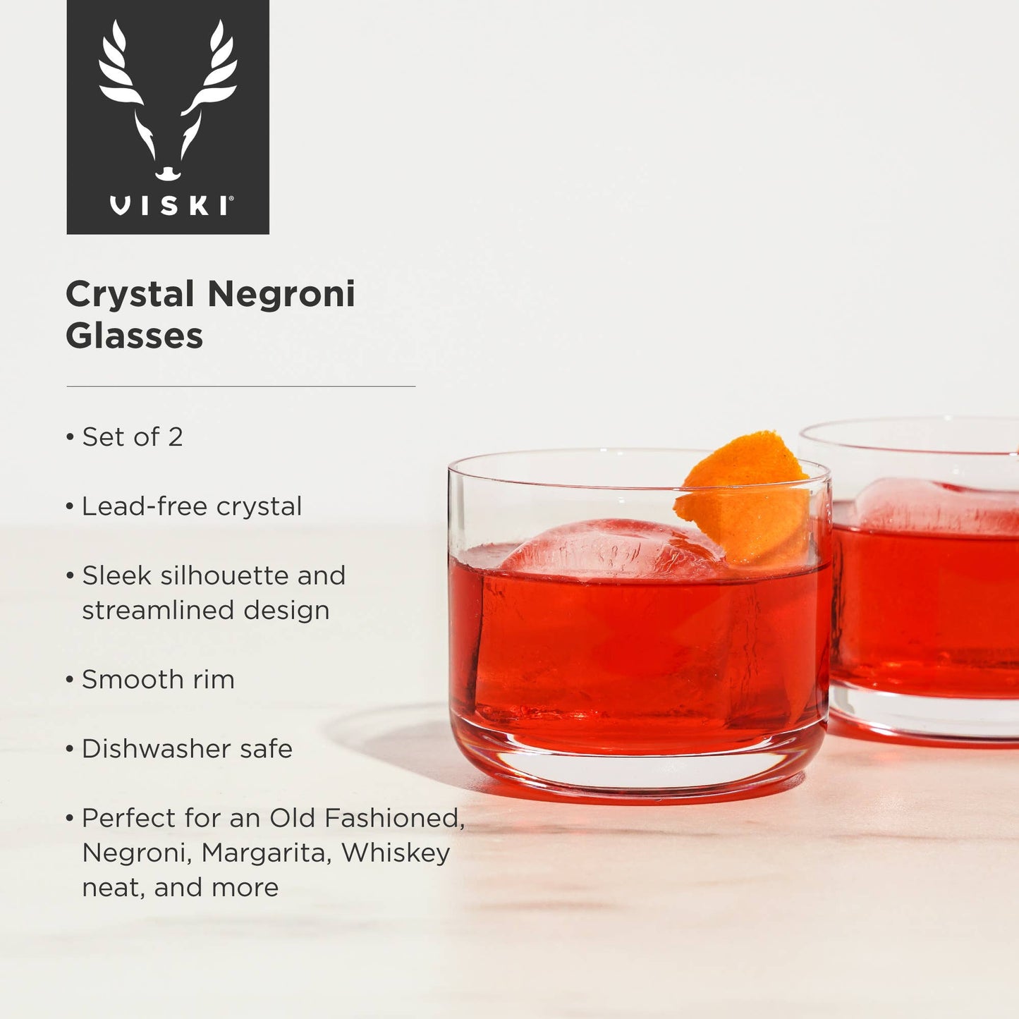 Raye™ Crystal Lowball Negroni Glasses